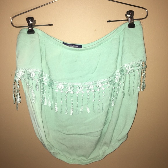 Ocean Drive mint green strapless top - Picture 5 of 11
